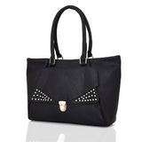 Janica Clip Front Stud Tote - Black image