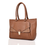 Janica Clip Front Stud Tote - Yellow Brown image