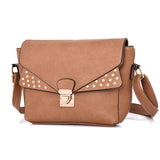 Valencea Stud Front Cross Body Bag - Tan image