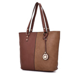 Pauline Twin Colour Shopper Bag - Red Brown image
