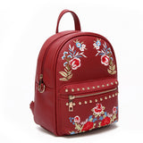 Aine Embroidered Backpack - Burgundy image