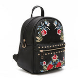 Aine Embroidered Backpack - Black image