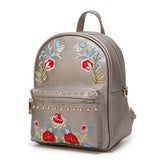 Aine Embroidered Backpack - D.Silver image