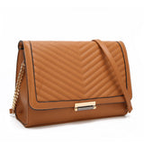 Angie Textured Flap Cross Body Bag - Tan image