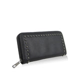 Studded Long Zip Purse - Black image