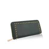 Studded Long Zip Purse - Army Green image