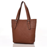 Kelli Stud Panel Shopper Red Brown image