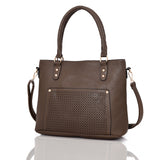 Elenor laser pocket shopper bag Dark Khaki image