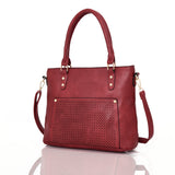 Elenor laser pocket shopper bag Red image