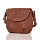 Aubree laser cut cross body bag red brown image