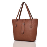Victory pin stud detail shopper bag red brown image