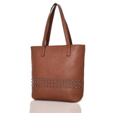 Benni Stud Shopper Bag Red Brown image