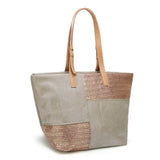 Panel Tote Shopper Bag Grey/Gold image
