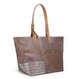 Panel Tote Shopper Bag Taupe Silver image