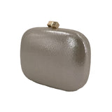 Small curved shimmer box clutch bag - Gold image