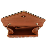 Embossed Cross Hatch Clutch - Brown image