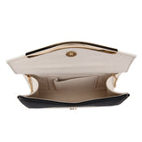 Simple Panel Envelope Evening Bag - Black/Ivory image
