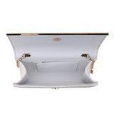 Laser Cut Diamond Pattern Evening Bag - White image