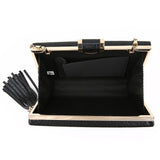 Tassel Box Clutch - Black image