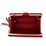 Tassel Box Clutch - Wine image