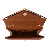 Arrow Shaped Flap Clutch - Tan image