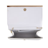 Diagonal Patch Evening Bag - White image
