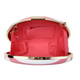 Striped Oval Clutch - White/Pink image