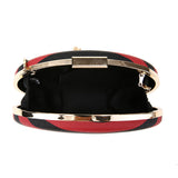 Striped Oval Clutch - Black/Red image