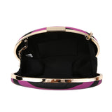Striped Oval Clutch - Black/Purple image