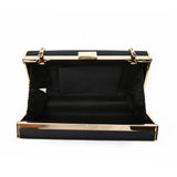 Box Clutch in Textured Faux Leather - Black image