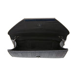 Pleated Envelope Clutch in Glitter - Pewter image