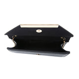 Pleated Envelope Clutch in Faux Leather - Black image