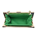 Textured Rounded Clutch Bag - Green image