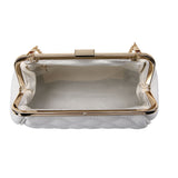 Quilted Faux Leather Clutch - Ivory image