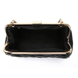 Quilted Faux Leather Clutch - Black image