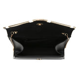 Metal Edged Envelope Clutch - Black/Ivory image