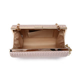 Woven Clutch With Chain Tassel - Champagne image