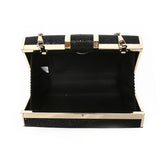 Shimmering Material Box Clutch - Black image