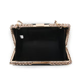 Chain Edge Croc Clutch - Black image