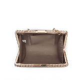 Chain Edge Croc Clutch - Brown image