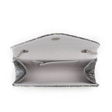 Glitter Envelope Clutch - Silver/Black image