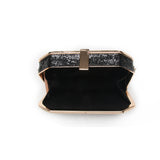Pentagon Glitter Clutch - Black image