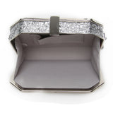 Pentagon Glitter Clutch - Silver image