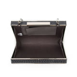 Box Mock Croc Evening Bag - Grey image