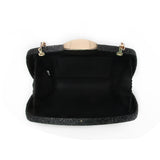 Ombre Glitter Evening Bag - Black/Silver image