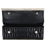 Double Bar Quilted Clutch - Black image