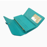 Textured Faux Leather Ladies Wallet - Aqua image