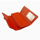 Textured Faux Leather Ladies Wallet - Red image