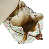 Vintage Flowers Print Retro Style Rucksack - Beige image