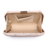 Lace Hexagon Clutch Bag - Beige image